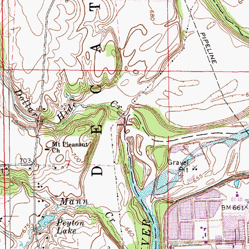 Topographic Map of Dollar Hide Creek, IN