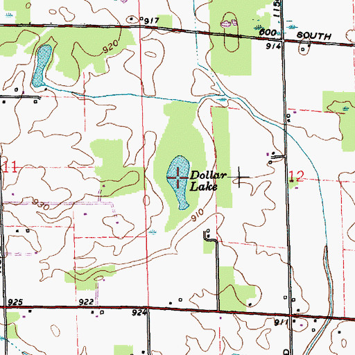 Topographic Map of Dollar Lake, IN