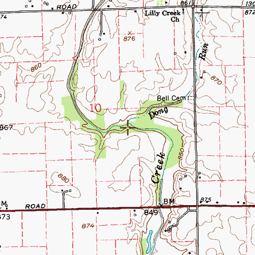 Topographic Map of Dong Run, IN