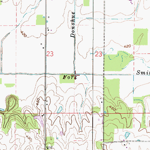 Topographic Map of Donohue Creek, IN