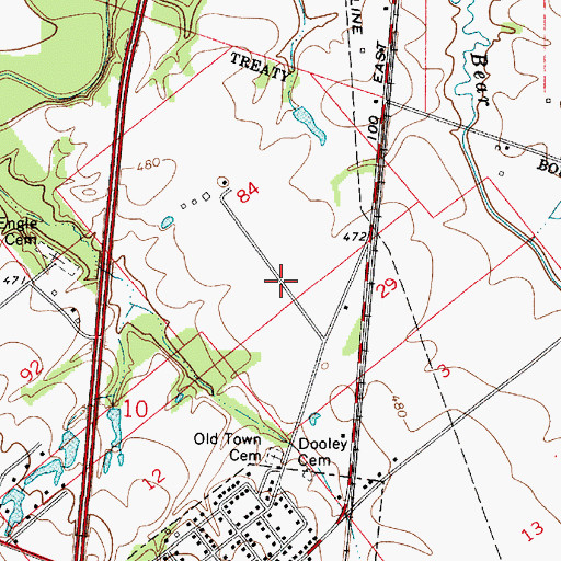 Topographic Map of Dooley Cemetery, IN