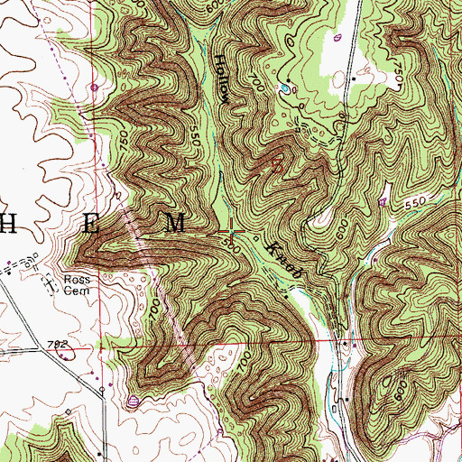 Topographic Map of Doolittle Hollow, IN