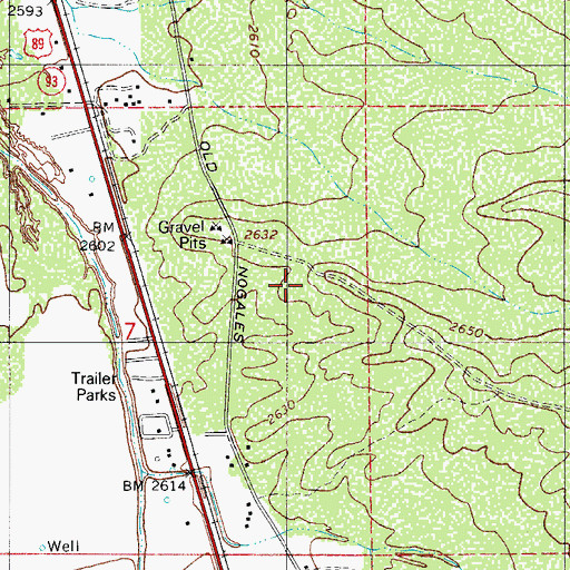 Topographic Map of KNST-AM (Tucson), AZ