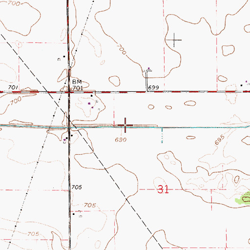 Topographic Map of Dorsey Ditch, IN