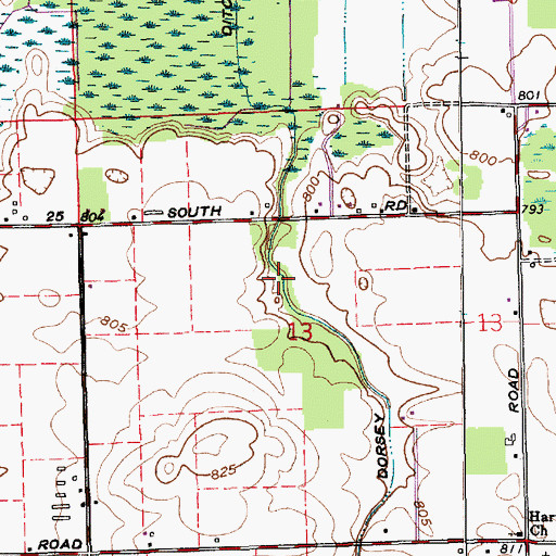 Topographic Map of Dorsey Ditch, IN