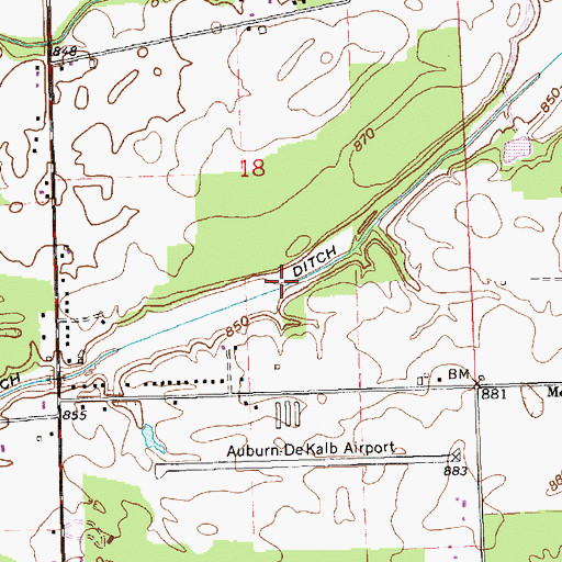 Topographic Map of Dosch Ditch, IN