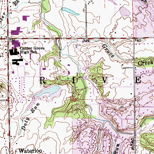 Topographic Map of Doty Run, IN