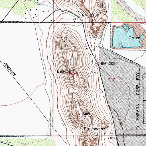 Topographic Map of KOPO-FM (Marana), AZ