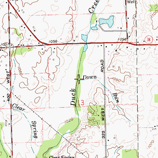 Topographic Map of Down Run, IN