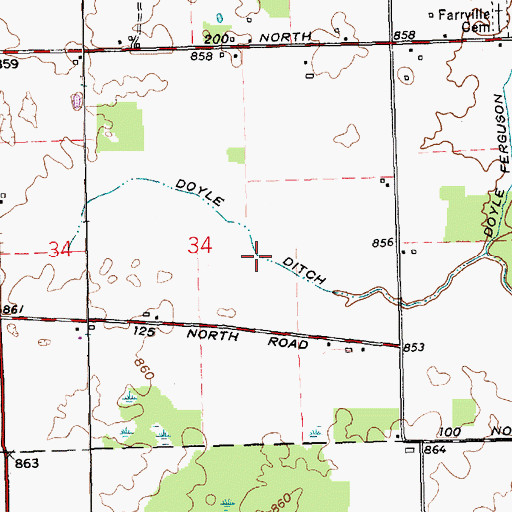 Topographic Map of Doyle Ditch, IN