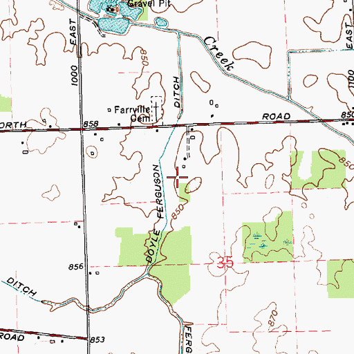 Topographic Map of Doyle Ferguson, IN