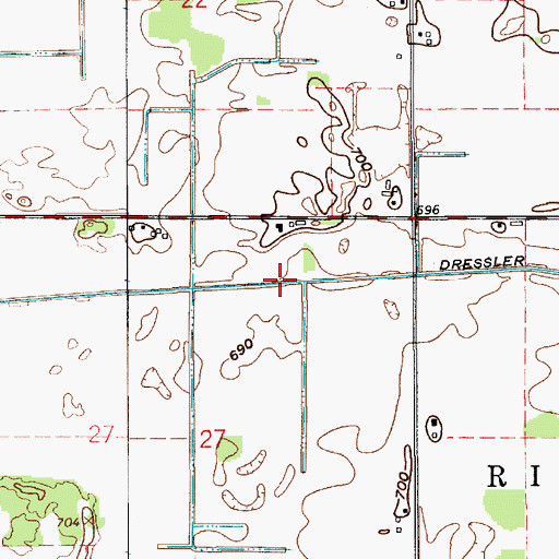 Topographic Map of Dressler Ditch, IN