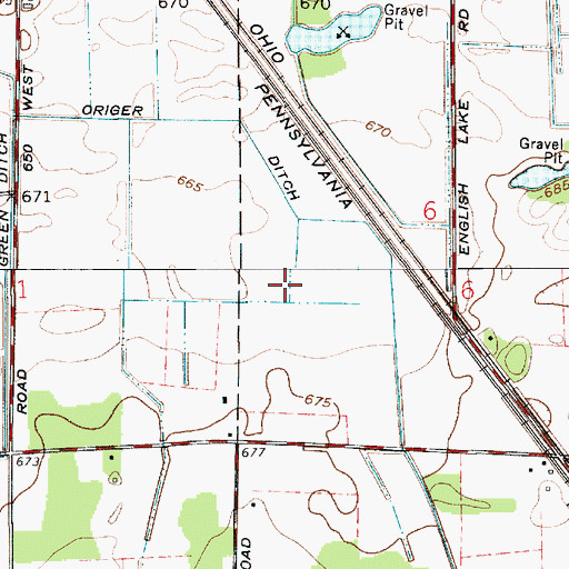 Topographic Map of Driger Ditch, IN