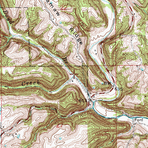 Topographic Map of Droege Creek, IN