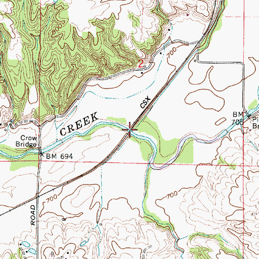 Topographic Map of Dry Branch, IN