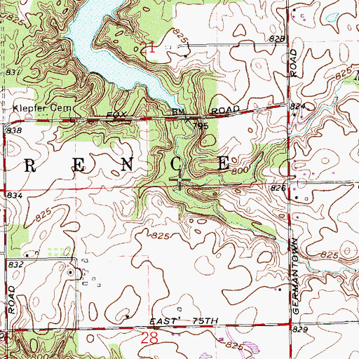 Topographic Map of Dry Branch, IN
