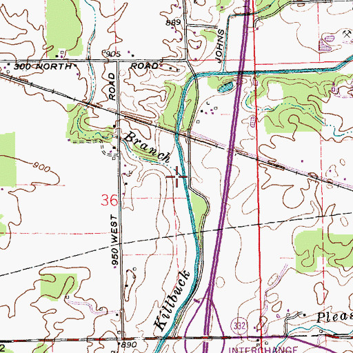 Topographic Map of Dry Branch, IN