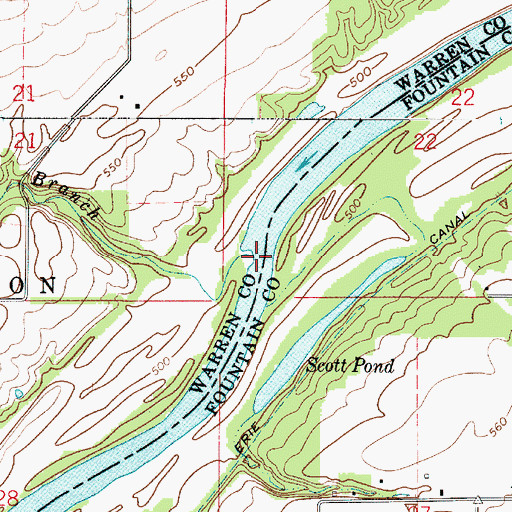 Topographic Map of Dry Branch, IN