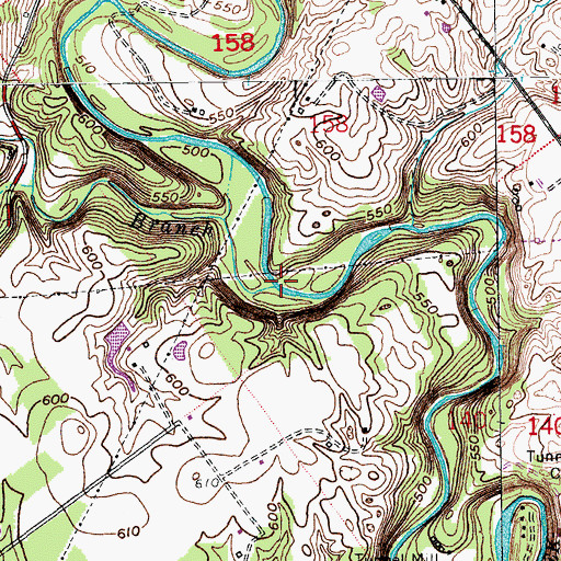 Topographic Map of Dry Branch, IN