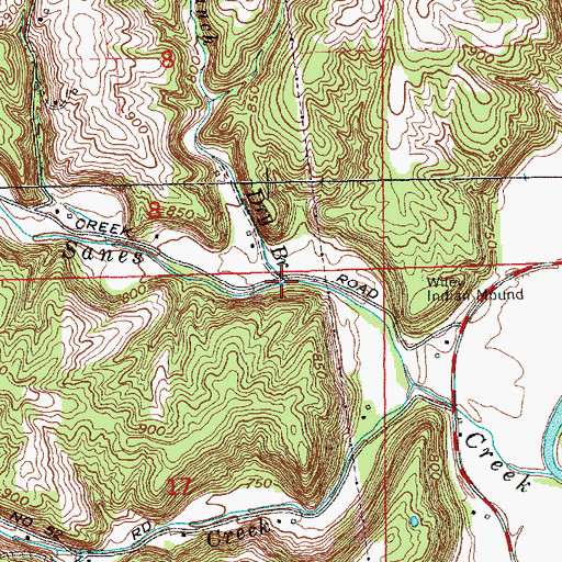 Topographic Map of Dry Branch, IN
