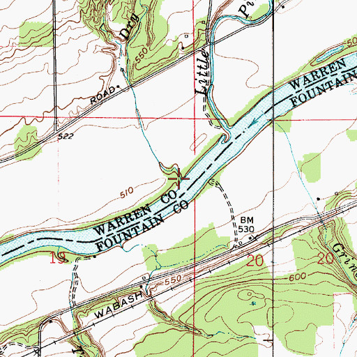 Topographic Map of Dry Branch, IN