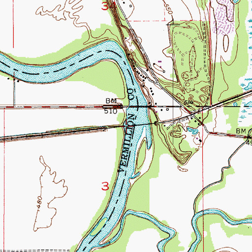 Topographic Map of Dry Branch, IN