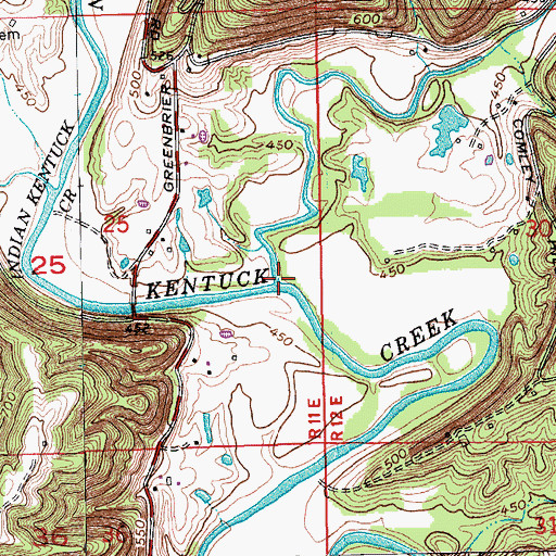 Topographic Map of Dry Fork, IN