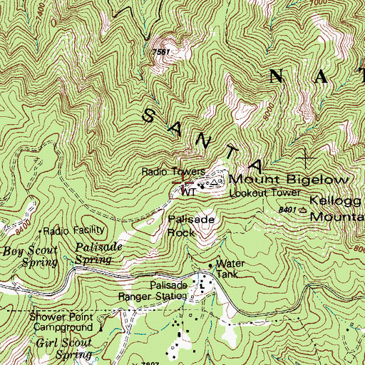 Topographic Map of KUAT-FM (Tucson), AZ