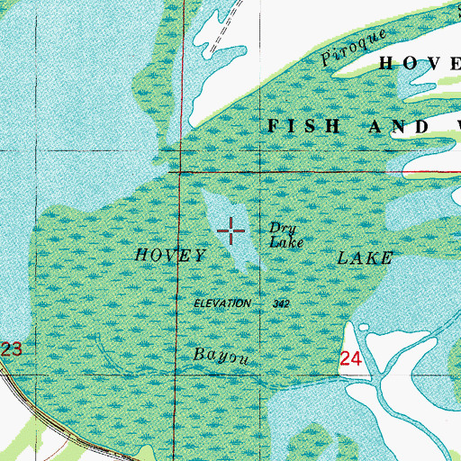Topographic Map of Dry Lake, IN