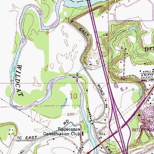 Topographic Map of Dry Run, IN