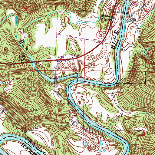 Topographic Map of Dry Run, IN