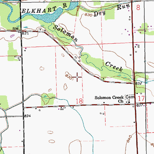 Topographic Map of Dry Run, IN