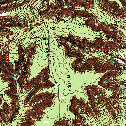 Topographic Map of Dubois Ridge, IN
