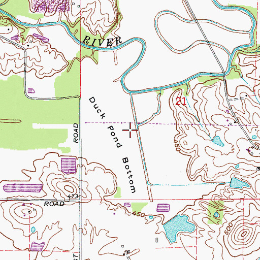 Topographic Map of Duck Pond Bottom, IN