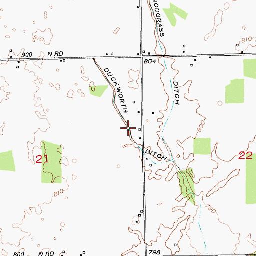 Topographic Map of Duckworth Ditch, IN