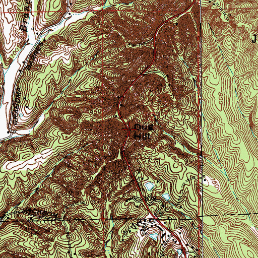 Topographic Map of Dug Hill, IN