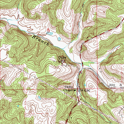 Topographic Map of Duke Cemetery, IN