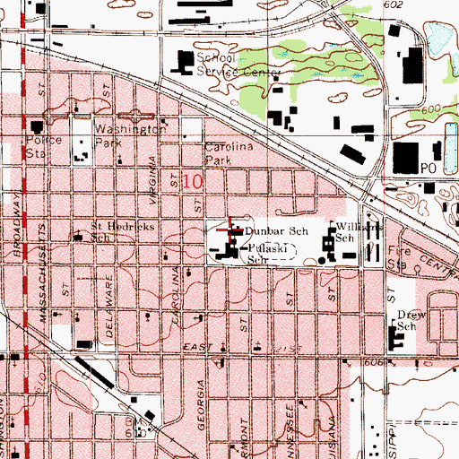 Topographic Map of Dunbar School, IN