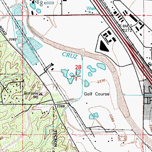Topographic Map of Silverbell Golf Course, AZ