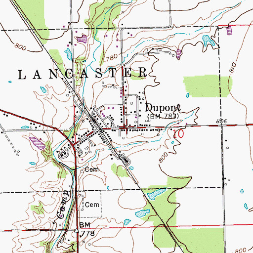 Topographic Map of Dupont, IN
