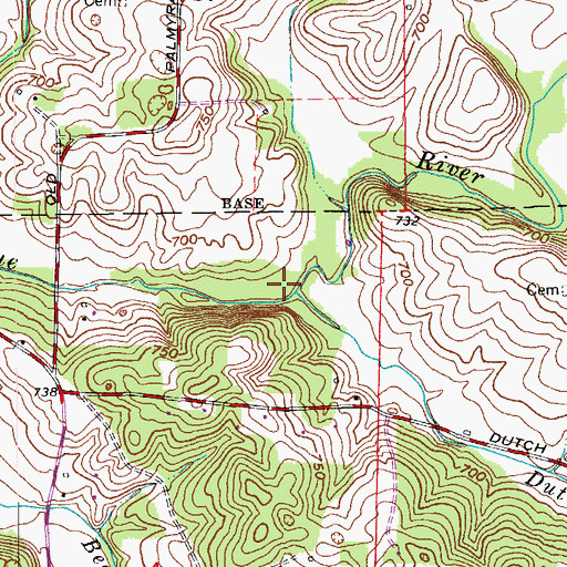 Topographic Map of Dutch Creek, IN