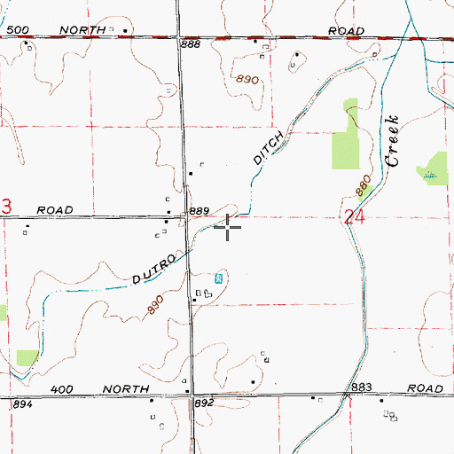 Topographic Map of Dutro Ditch, IN