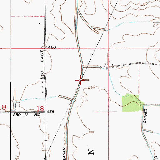 Topographic Map of Eagan Ditch, IN