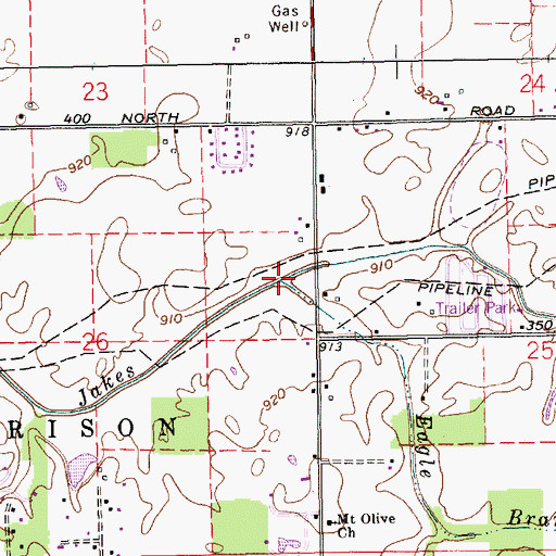 Topographic Map of Eagle Branch, IN