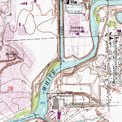 Topographic Map of Eagle Creek, IN