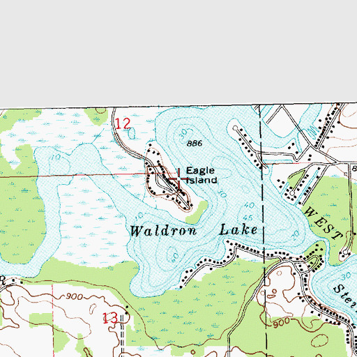 Topographic Map of Eagle Island, IN