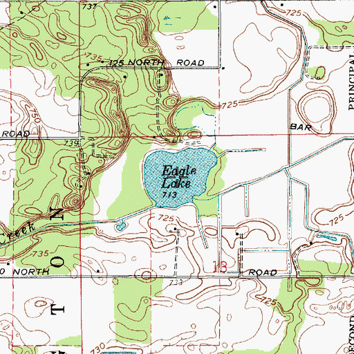 Topographic Map of Eagle Lake, IN