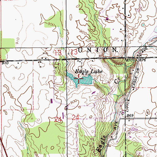 Topographic Map of Eagle Lake, IN
