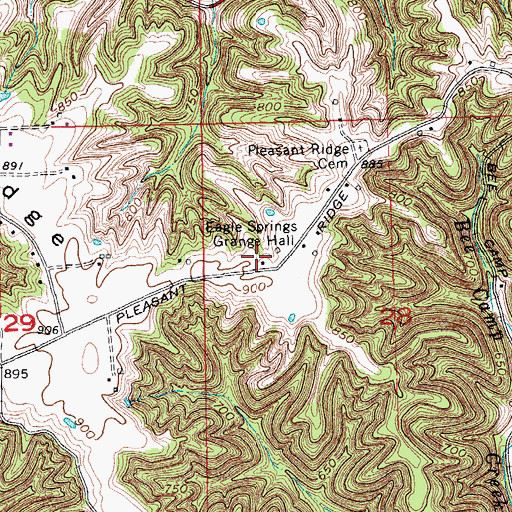 Topographic Map of Eagle Springs Grange Hall, IN