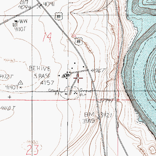 Topographic Map of Arizona State Inspection Station, AZ